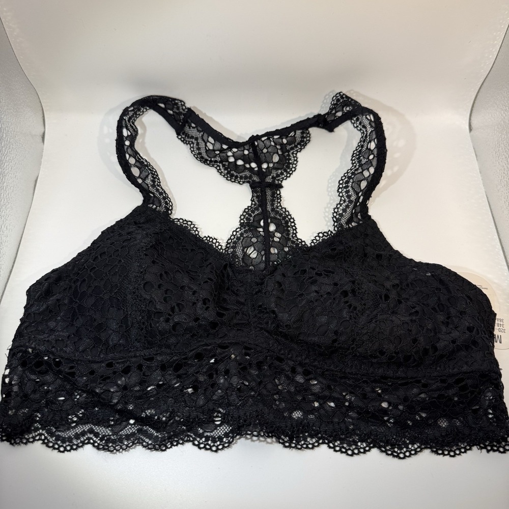 Flirtitude Lace Halter Top Bralette Women's Medium Trending Sexy Lingerie Black